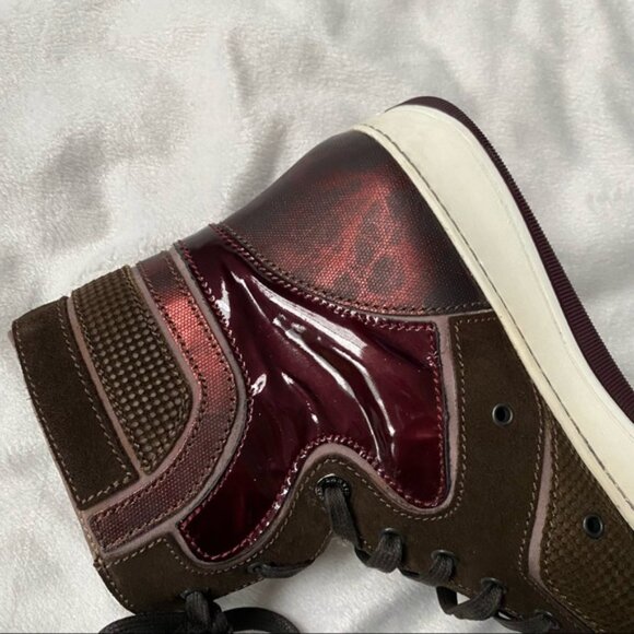 Lanvin High Top Leather Trainers Sneakers Sz 11 - Picture 10 of 13